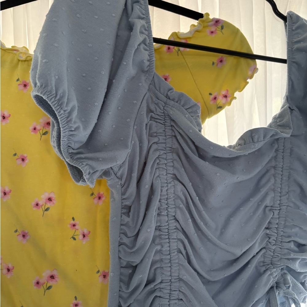 Light Blue Blouse + Yellow Top